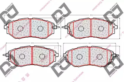 Комплект тормозных колодок, дисковый тормоз DJ PARTS купить